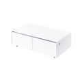 Smart Table Fridge, Multifunctional Coffee Table, Tempered Glass Table Top And Back Screen White Tempered Glass
