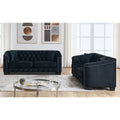 3 Seater 3 Seater Combination Sofa.Velvet Black Black Foam Velvet 6 Seat