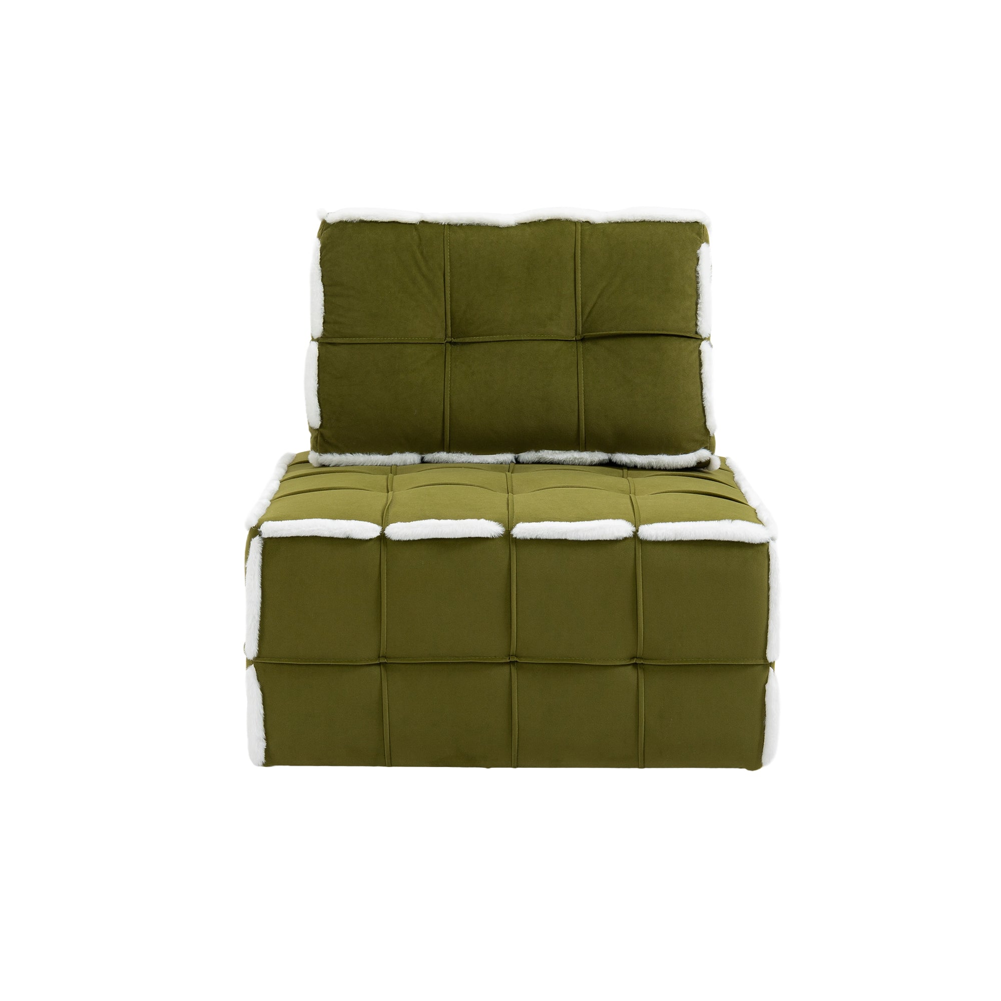 COOLMORE Upholstered Deep Seat Armless Accent Single emerald-velvet
