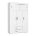 Elirya 2 Piece Bedroom Set, Armoire Nightstand, White And Light Oak King White White 2 Piece Set Bedroom Nightstand Included Engineered Wood