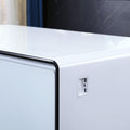 Smart Table Fridge, Multifunctional Coffee Table, Tempered Glass Table Top And Back Storage White Tempered Glass