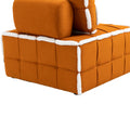 Coolmore Upholstered Deep Seat Armless Accent Single Lazy Sofa Lounge Arm Chair,Comfy Oversized Leisure Barrel Chairs For Living Room Office Meetingroom Aparment Bedroom Furniture Set Orange Velvet