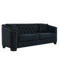 3 Seater 3 Seater Combination Sofa.Velvet Black Black Foam Velvet 6 Seat
