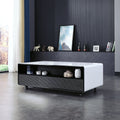 Smart Table Fridge, Multifunctional Coffee Table, Tempered Glass Table Top And Back Storage White Tempered Glass