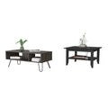 Bouse 2 Piece Coffee Table Set In Black And Charcoal Black Primary Living Space Shelves Rectangular Engineered Wood