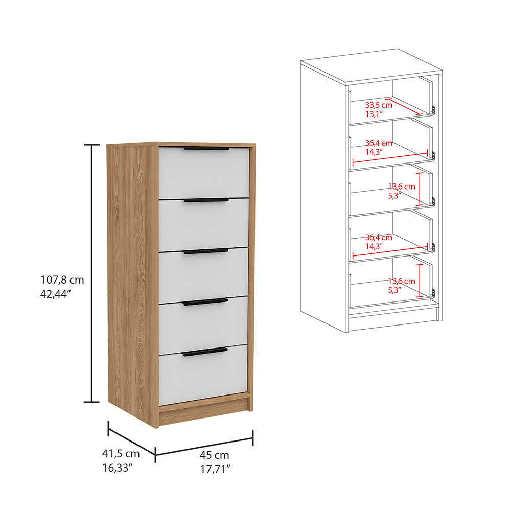 Cozad 2 Piece Bedroom Set, Armoire Dresser, White And Light Oak Queen White White 2 Piece Set Bedroom Dresser Included Engineered Wood