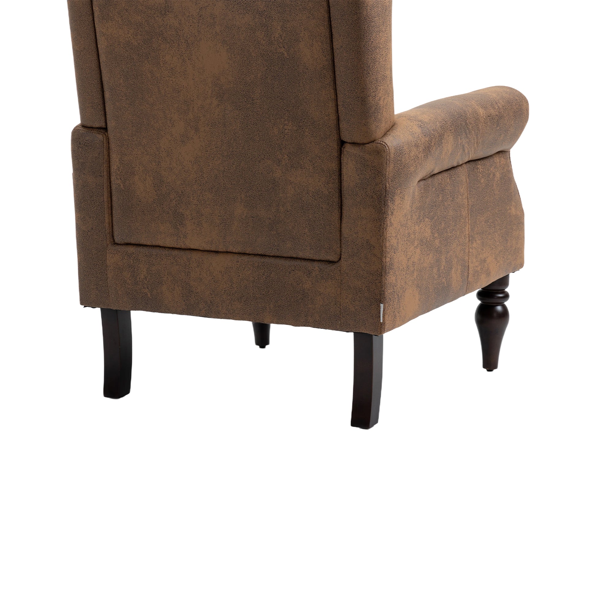 Coolmore Wood Frame Armchair, Modern Accent Chair Lounge Chair With Sturdy Wood Legs For Living Room Bedroom Coffee Pu Coffee Foam Microsuede