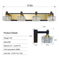 LED 4 Light Modern Crystal Bathroom Vanity Light Over yellow brown-luxury-modern-iron