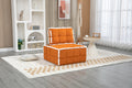 Coolmore Upholstered Deep Seat Armless Accent Single Lazy Sofa Lounge Arm Chair,Comfy Oversized Leisure Barrel Chairs For Living Room Office Meetingroom Aparment Bedroom Furniture Set Orange Velvet