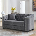 3 Seater 2 Seater Combination Sofa.Velvet Grey Grey Foam Velvet 5 Seat