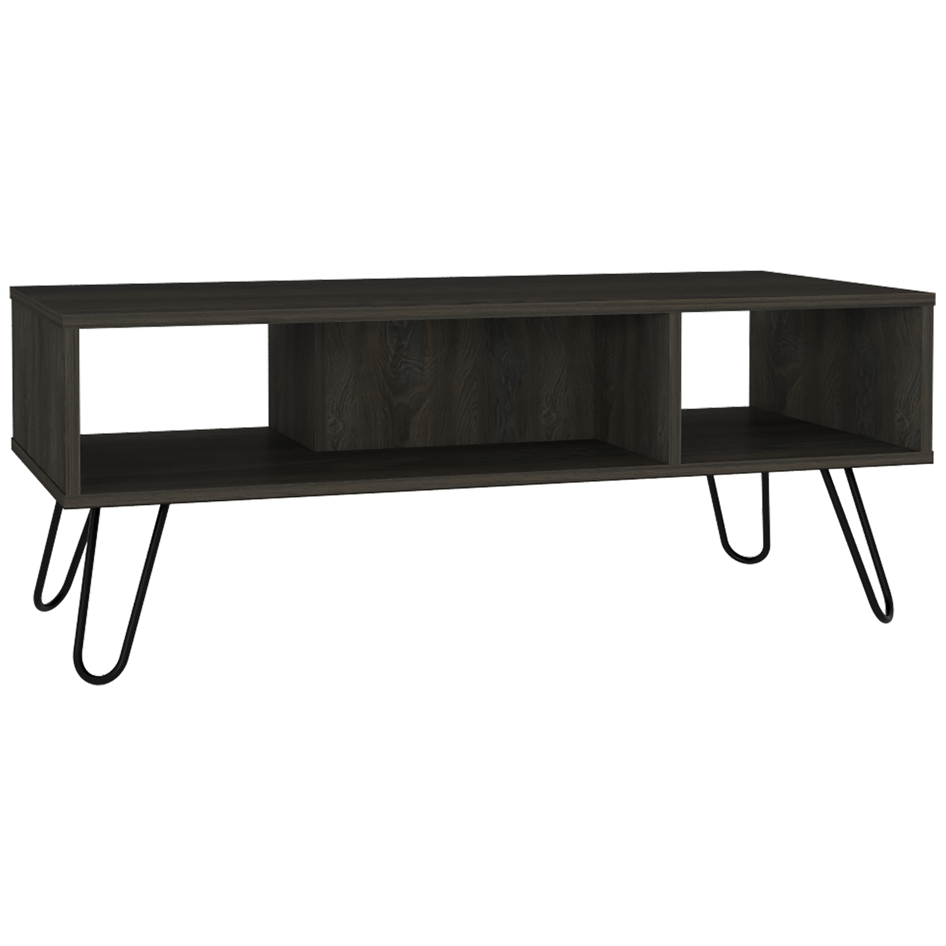 Bouse 2 Piece Coffee Table Set In Black And Charcoal Black Primary Living Space Shelves Rectangular Engineered Wood