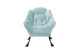 Living Room Chairs Modern Cotton Fabric Lazy Chair, Accent Contemporary Lounge Chair, Single Steel Frame Leisure Sofa Chair With Armrests And A Side Pocket Green ,With Ottoman ,With Footrest Green Polyester Metal Primary Living Space Soft Polyester Fiber