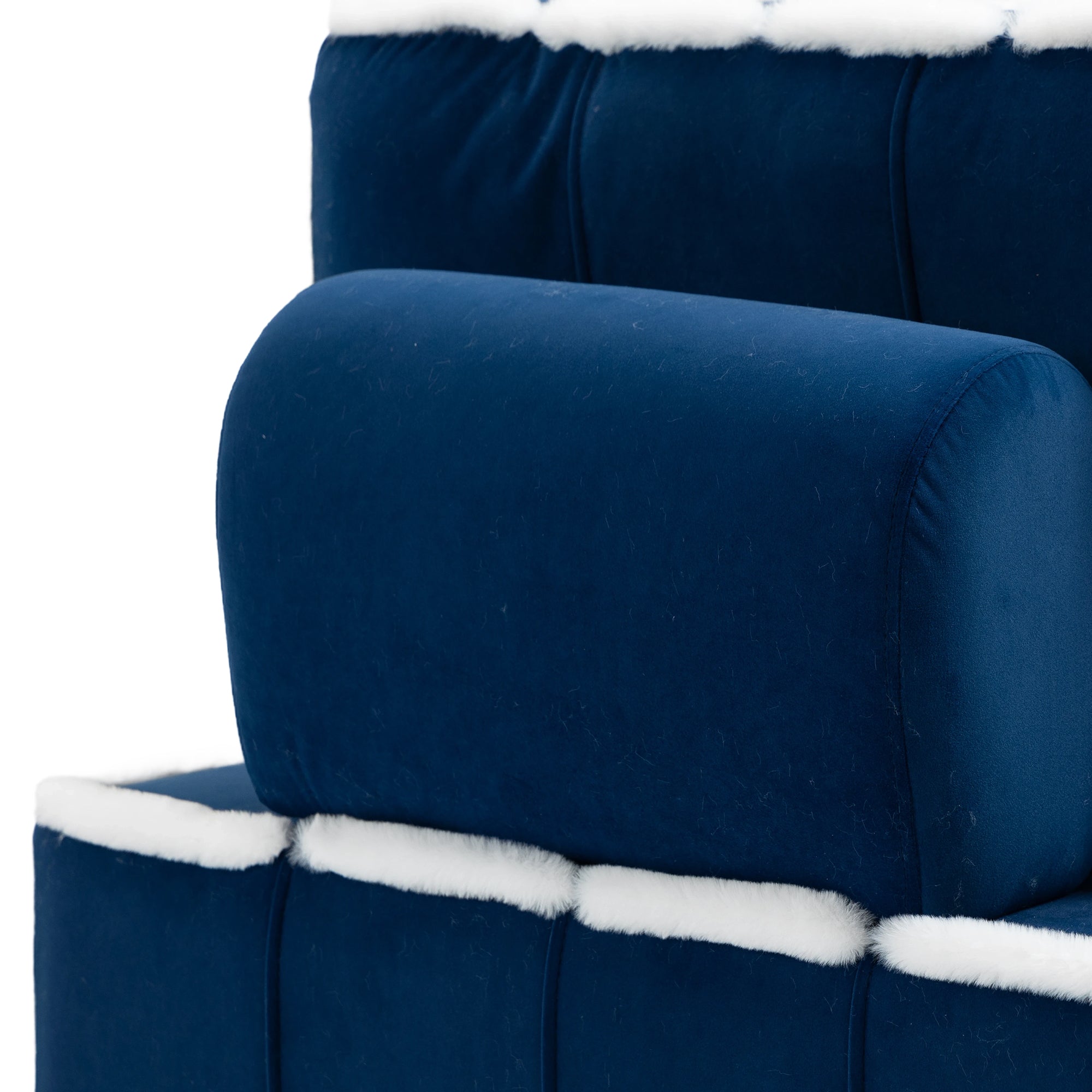 COOLMORE Upholstered Deep Seat Armless Accent Single blue-velvet