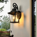 Large Outdoor Wall Sconce Lights With Clear Glass Can Support Multiple Types Of Light Bulbs 1Pack Black Traditional Glass Aluminium