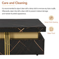 Modern Black Square Storage Coffee Table With 4 Drawers Black Mdf