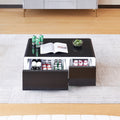 Smart Table Fridge, Multifunctional Coffee Table With Cooler And Frozen Black Tempered Glass