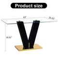 Large Modern Minimalist Rectangular Glass Dining Table For 6 8 With 0.39