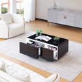 Smart Table Fridge, Multifunctional Coffee Table With Cooler And Frozen Black Tempered Glass