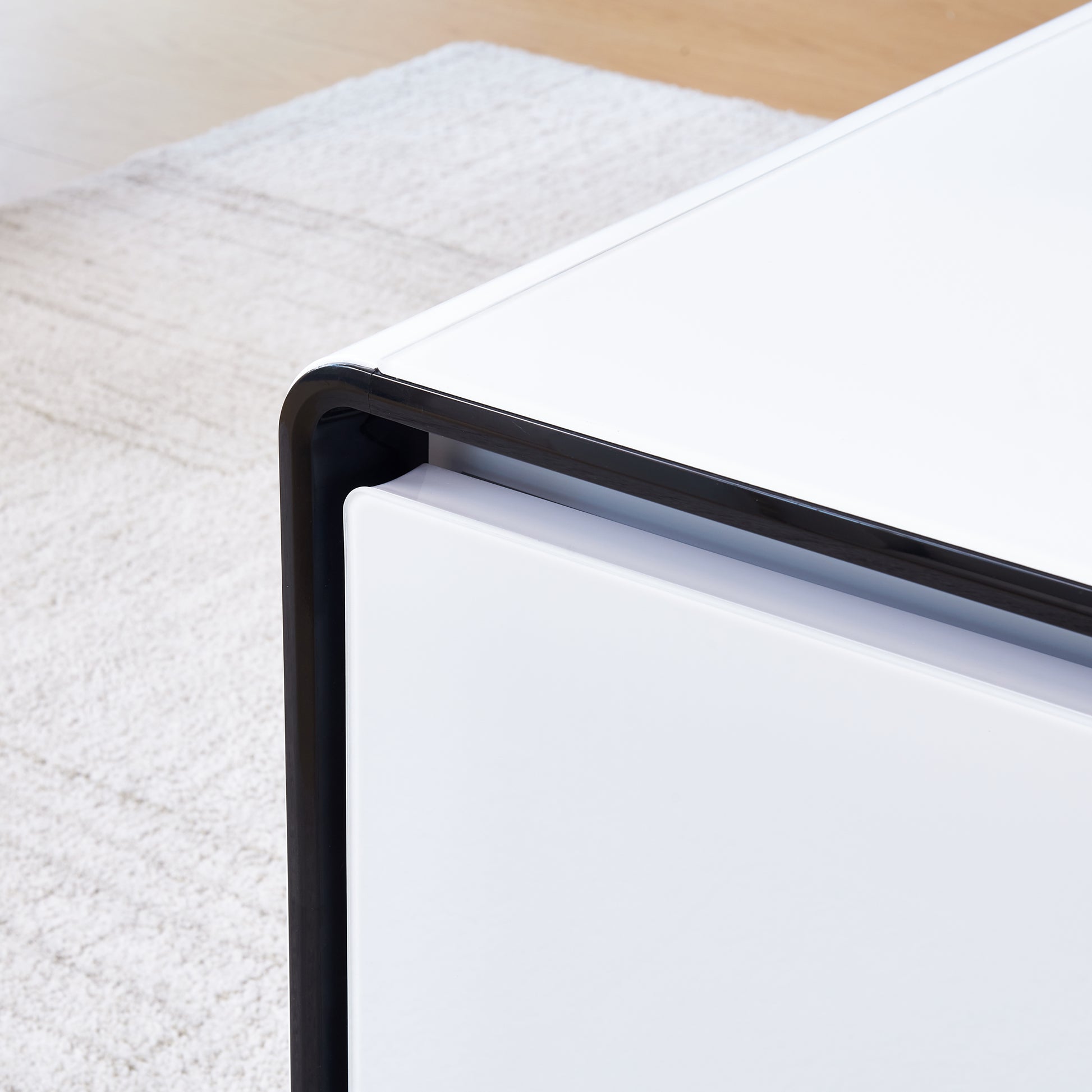 Smart Table Fridge, Multifunctional Coffee Table With Cooler And Frozen White Tempered Glass