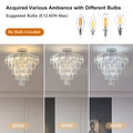 Same As W1340P189284 L005001 D500 C10C Large Crystal Chandelier In White Chrome Color, Modern Style Chandelier, Dining Room, Living Room, Bedroom Bulb Not Included Chrome Luxury Crystal