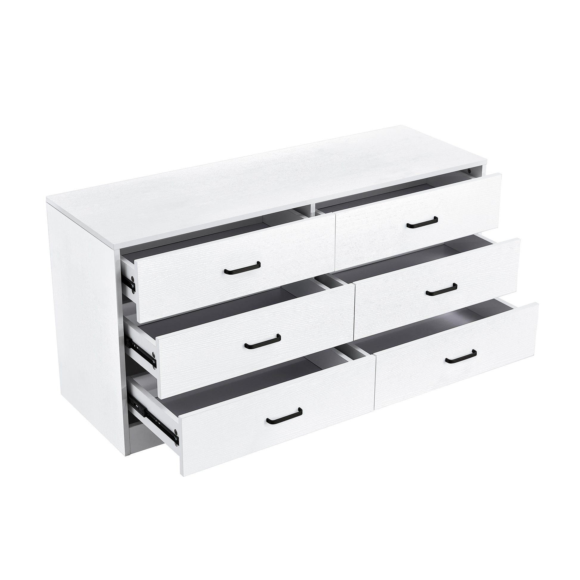 Wood Mdf Boards, 6 Drawers Dresser, White White Mdf