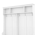 Modern Hallway Hall Tree With Metal Hooks And Storage Space, Multi Functional Entryway Coat Rack With Shoe Cubbies, White Pre Sale Date: December 18Th White Mdf