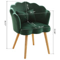 Velvet Wooden Foot Casual Lotus Chair With Waist Pillow Green Green Cotton Metal & Wood