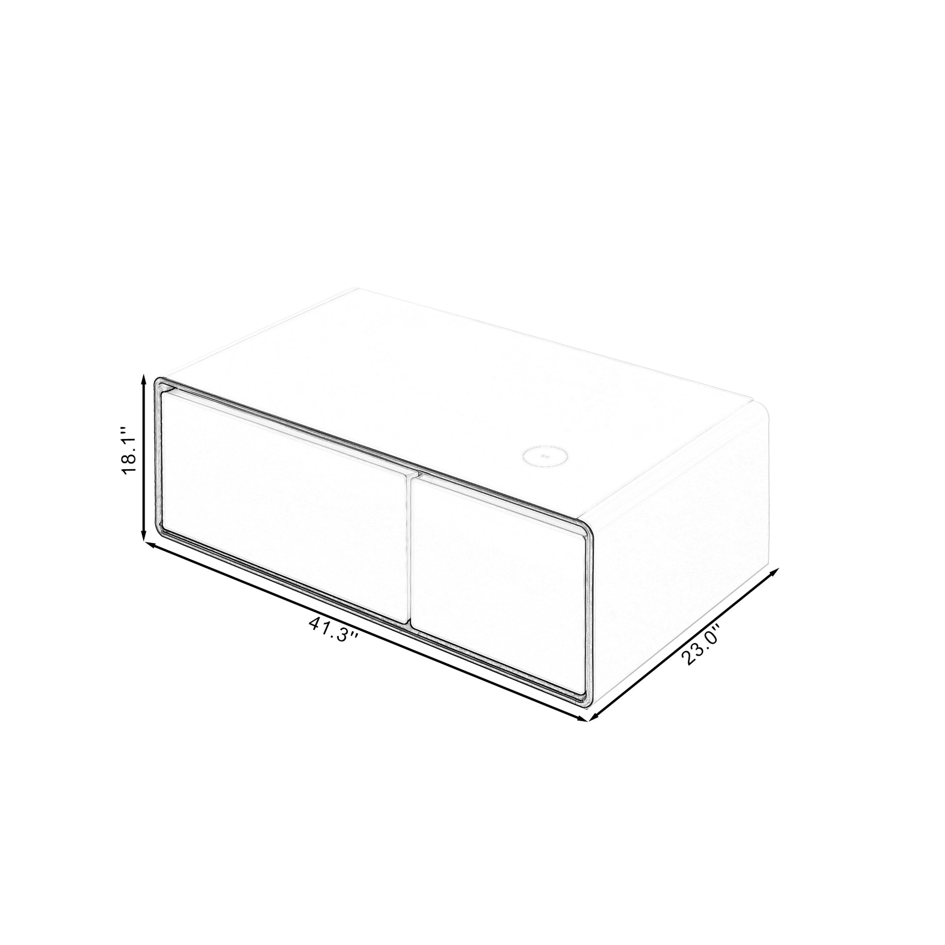 Smart Table Fridge, Multifunctional Coffee Table With Cooler And Frozen White Tempered Glass