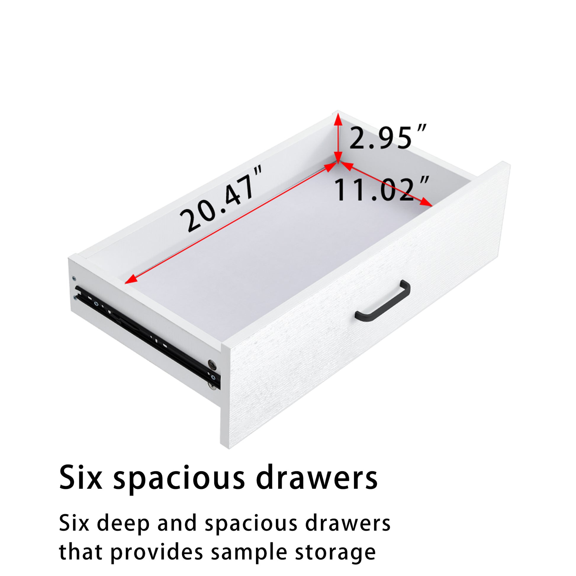 Wood Mdf Boards, 6 Drawers Dresser, White White Mdf