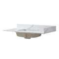 Vanity Top Carrara Gold Side Splash White Sintered Stone