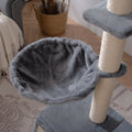 Cat Tree, 105 Inch Cat Tower For Indoor Cats, Plush Multi Level Cat Condo With 3 Perches, 2 Caves, Cozy Basket And Scratching Board, Gray Color Antique Gray Mdf