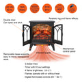24 Inch 3D Flame Electric Infrared Quartz Fireplace Stove With Remote Control Powder Coated Electric Yes Antique Black Vent Free Yes Freestanding Tempered Glass Sheet Metal Electric