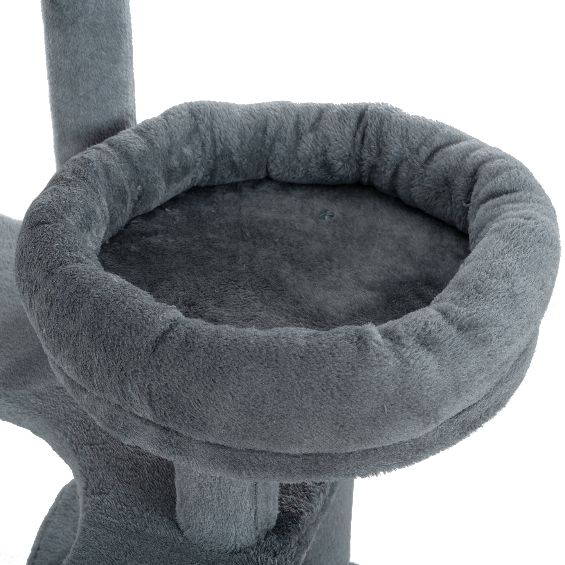 Cat Tree, 105 Inch Cat Tower For Indoor Cats, Plush Multi Level Cat Condo With 3 Perches, 2 Caves, Cozy Basket And Scratching Board, Gray Color Antique Gray Mdf