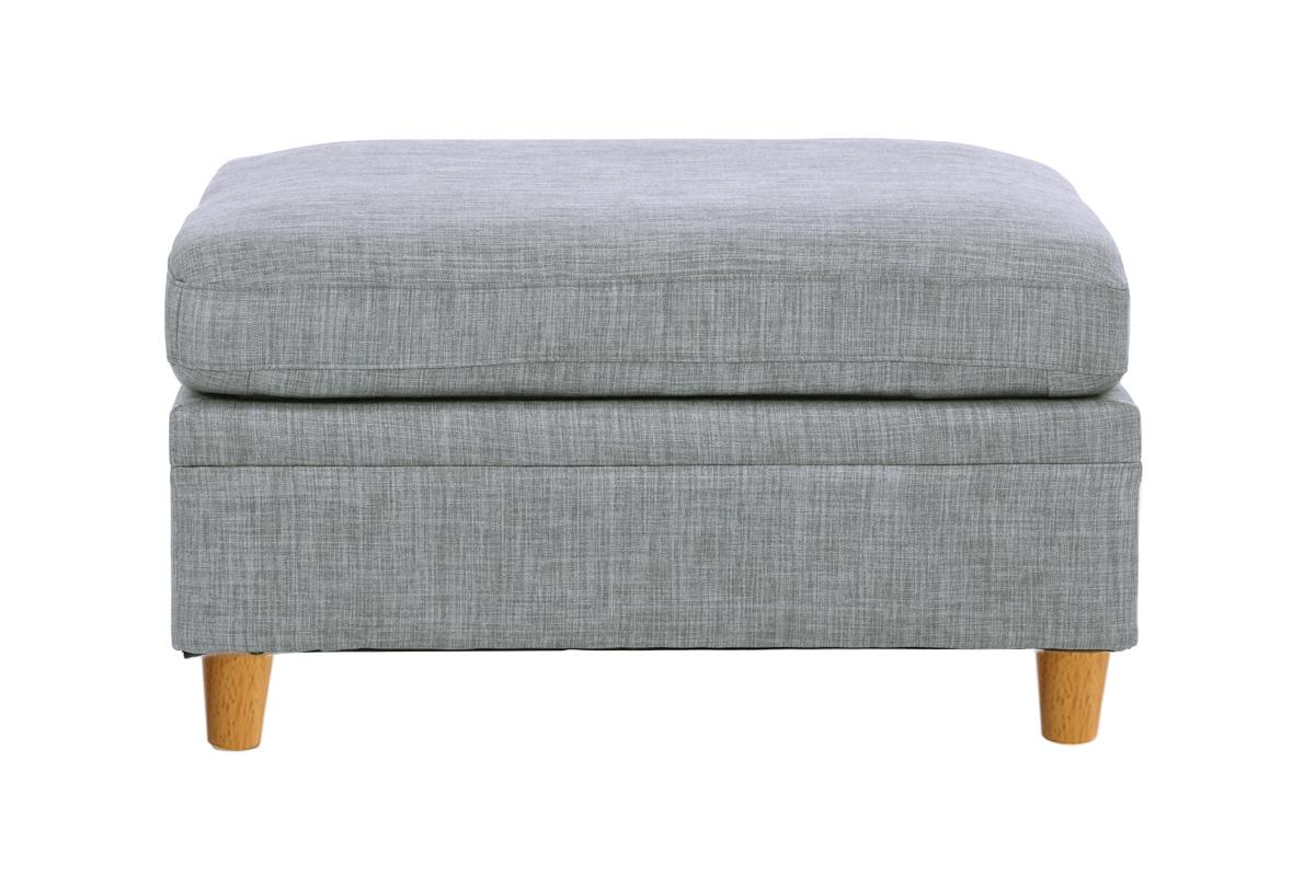 Living Room Furniture Ottoman Light Grey Dorris Fabric 1Pc Cushion Ottomans Wooden Legs Light Grey Primary Living Space Grey Modern,Transitional Rectangle Fabric