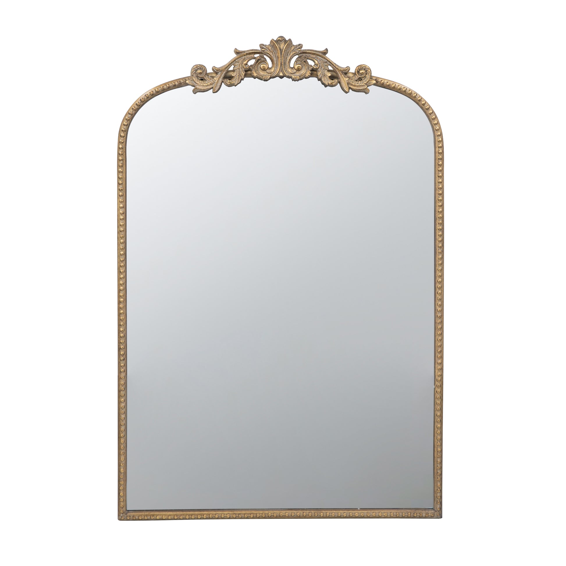 24" X 36" Gold Arch Mirror, Baroque Inspired Wall Decor For Bathroom Bedroom Living Room Gold Mdf Glass