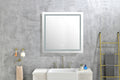 36x 36Inch LED Mirror Bathroom Vanity Mirrors with white-aluminum