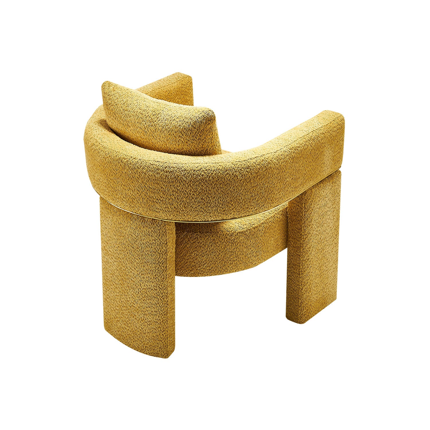 30.51" Wide Boucle Upholstered Accent Chair Yellow Primary Living Space Modern Fiber Foam And Polyester Fiber Pad Boucle