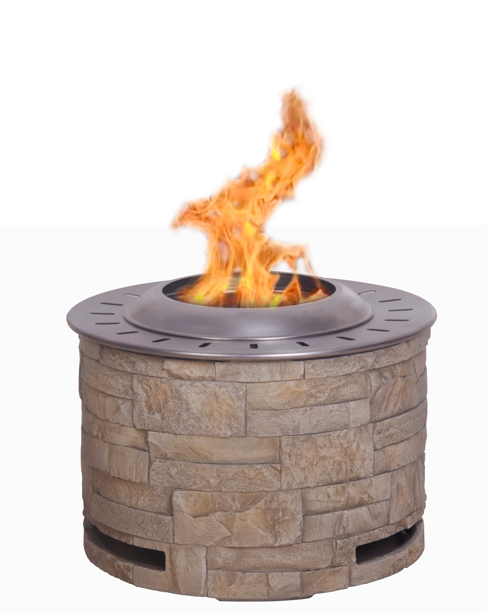 Stackstone Look Smokeless Firepit With Wood Pellet Twig Wood As The Fuel Yellow Garden & Outdoor American Design Magnesium Oxide