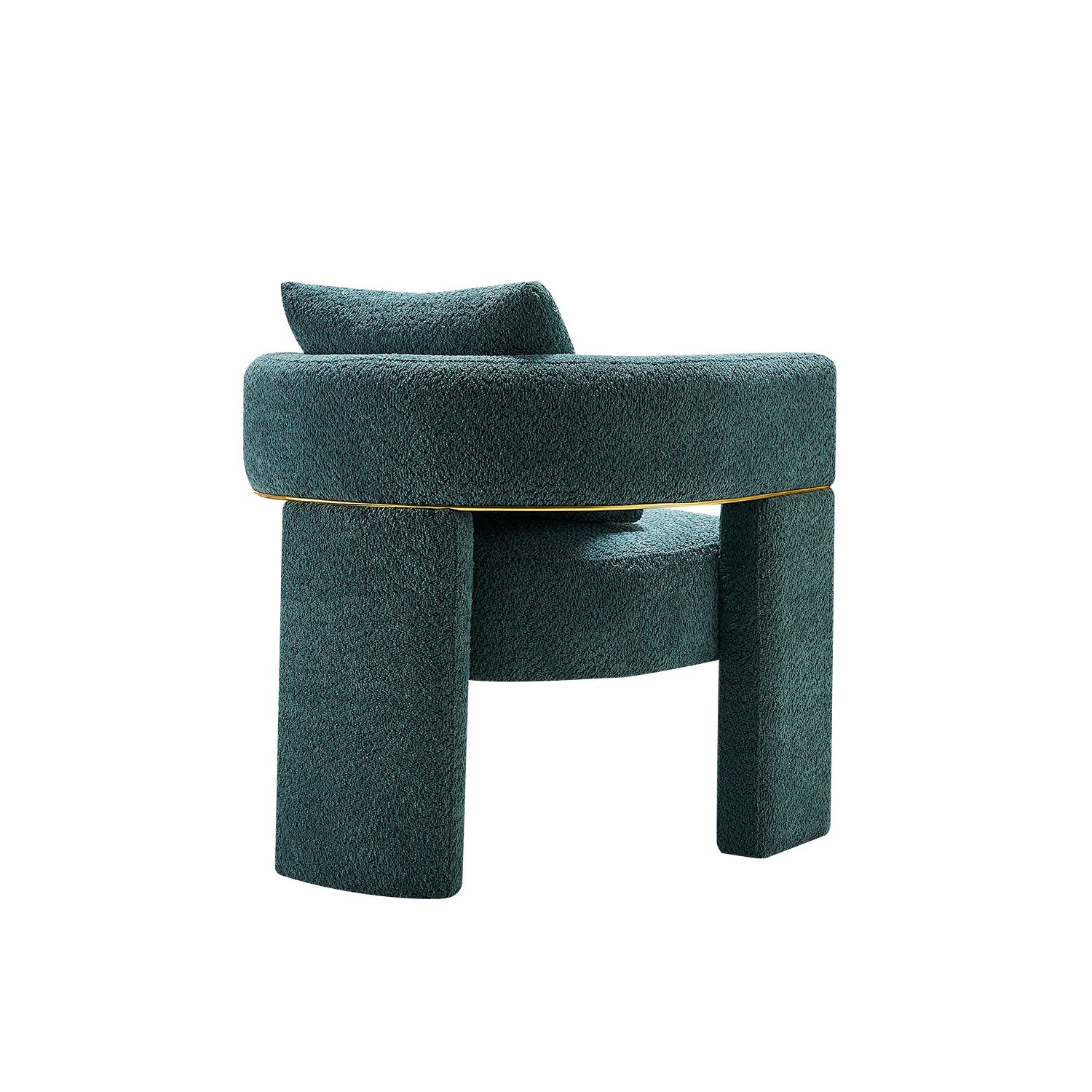 30.51" Wide Boucle Upholstered Accent Chair Green Primary Living Space Modern Fiber Foam And Polyester Fiber Pad Boucle