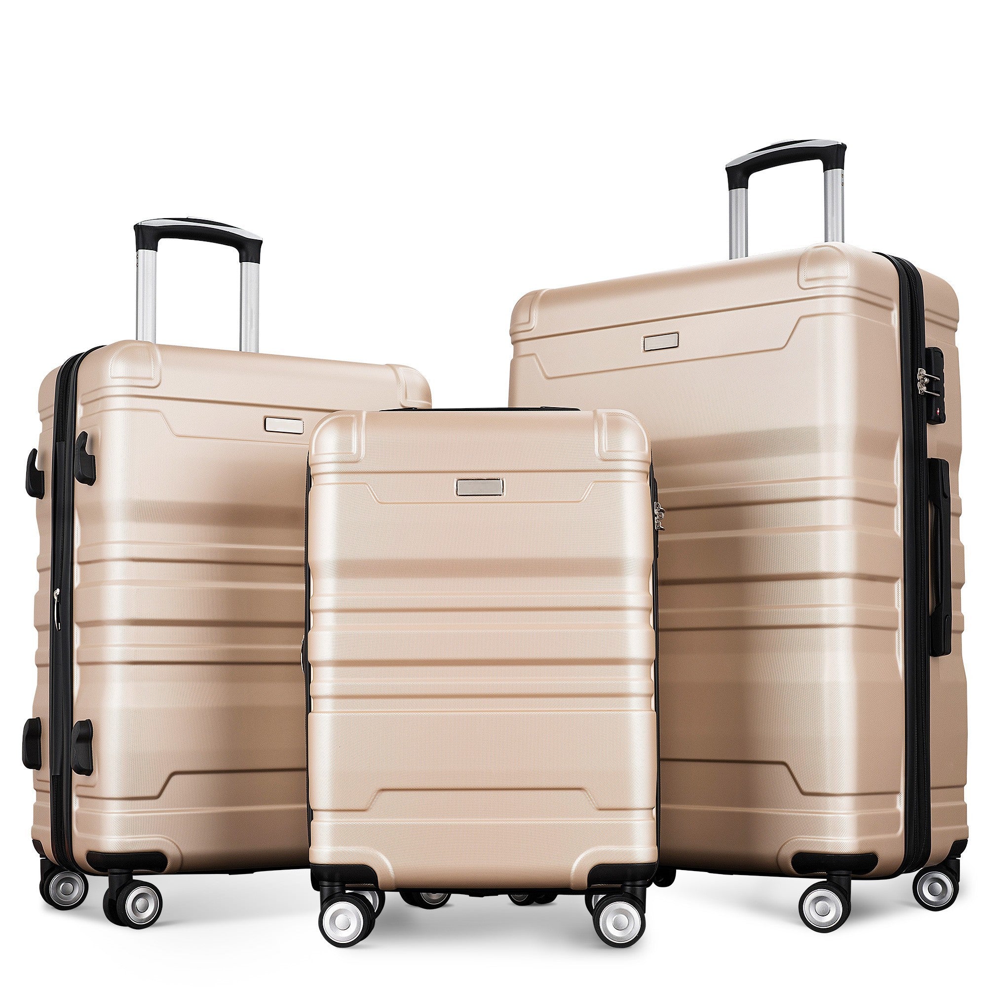 Luggage Sets Model Expandable ABS Hardshell 3pcs champagne-abs