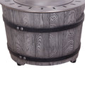 Smokeless Firepit With Wood Pellet Twig Wood As The Fuel, Wood Look Antique Black Garden & Outdoor American Design Concrete,Metal