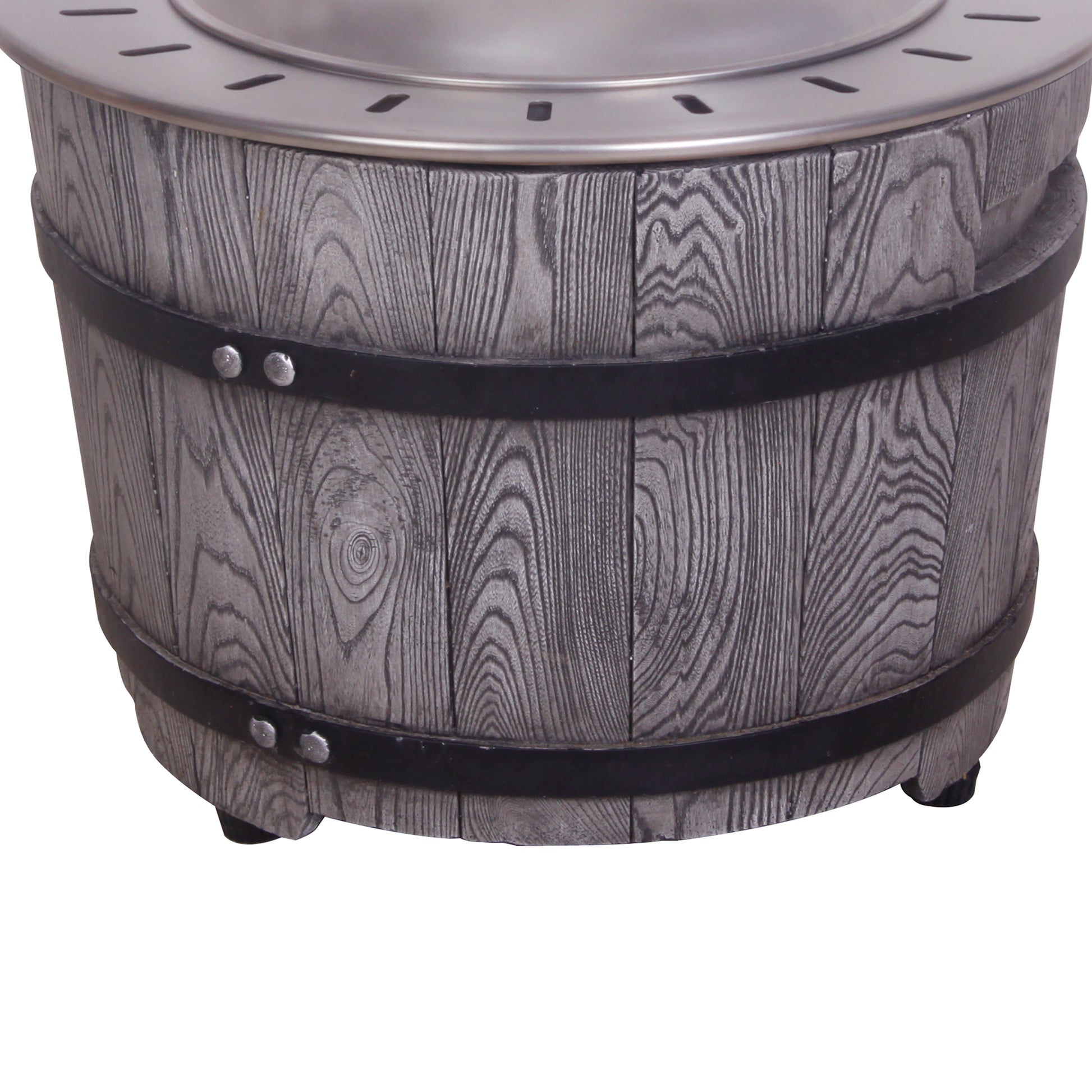 Smokeless Firepit With Wood Pellet Twig Wood As The Fuel, Wood Look Antique Black Garden & Outdoor American Design Concrete,Metal