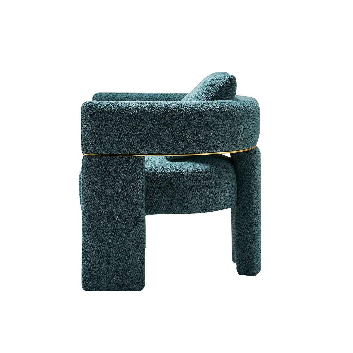 30.51" Wide Boucle Upholstered Accent Chair Green Primary Living Space Modern Fiber Foam And Polyester Fiber Pad Boucle
