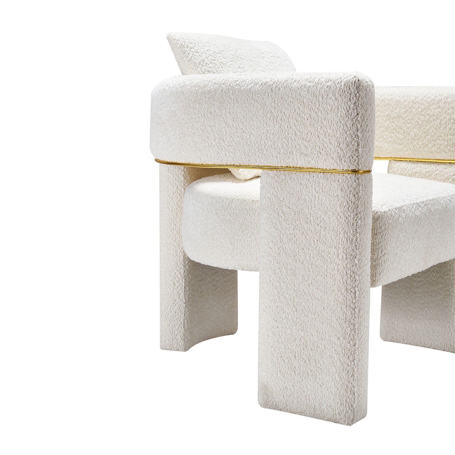 30.51" Wide Boucle Upholstered Accent Chair Beige Primary Living Space Modern Fiber Foam And Polyester Fiber Pad Boucle