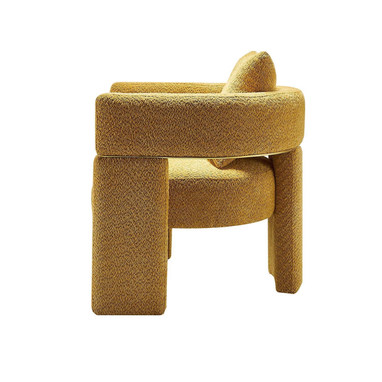 30.51" Wide Boucle Upholstered Accent Chair Yellow Primary Living Space Modern Fiber Foam And Polyester Fiber Pad Boucle