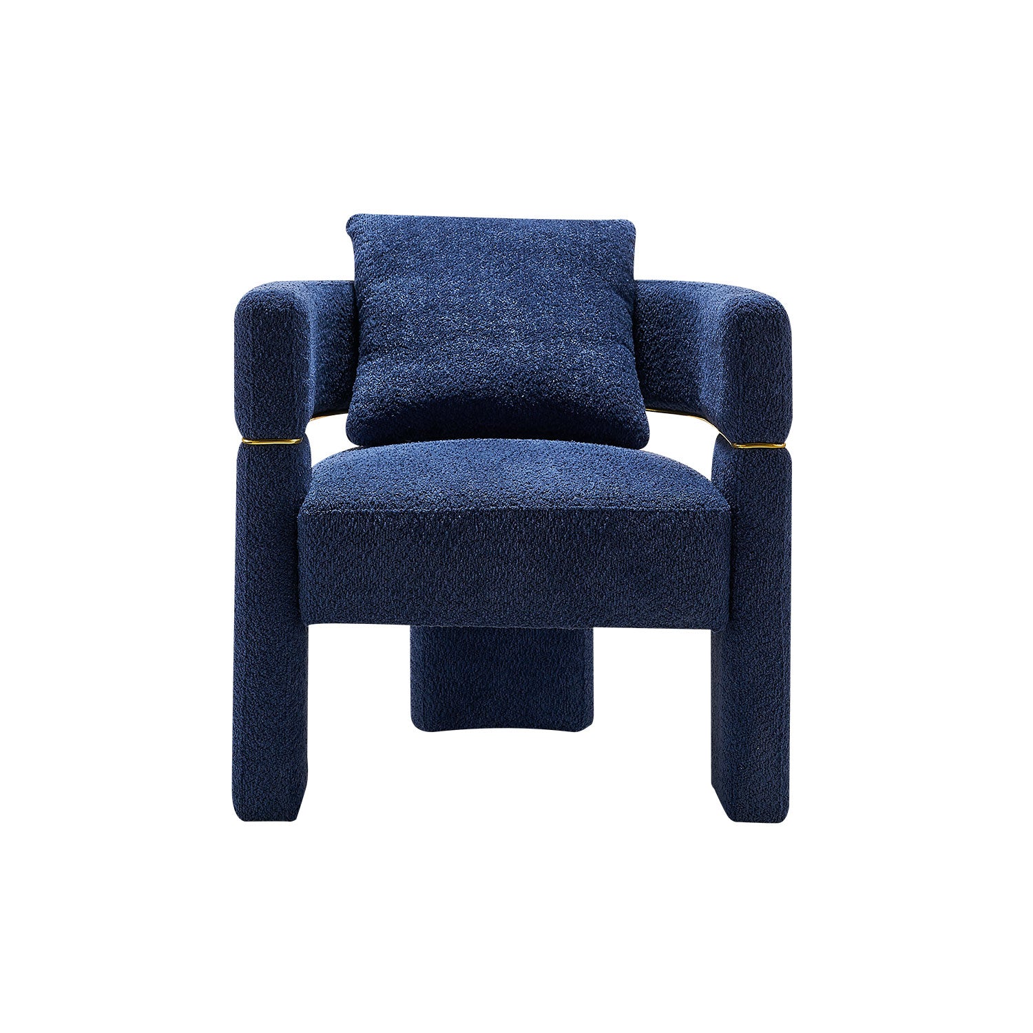 30.51" Wide Boucle Upholstered Accent Chair Navy Primary Living Space Modern Fiber Foam And Polyester Fiber Pad Boucle