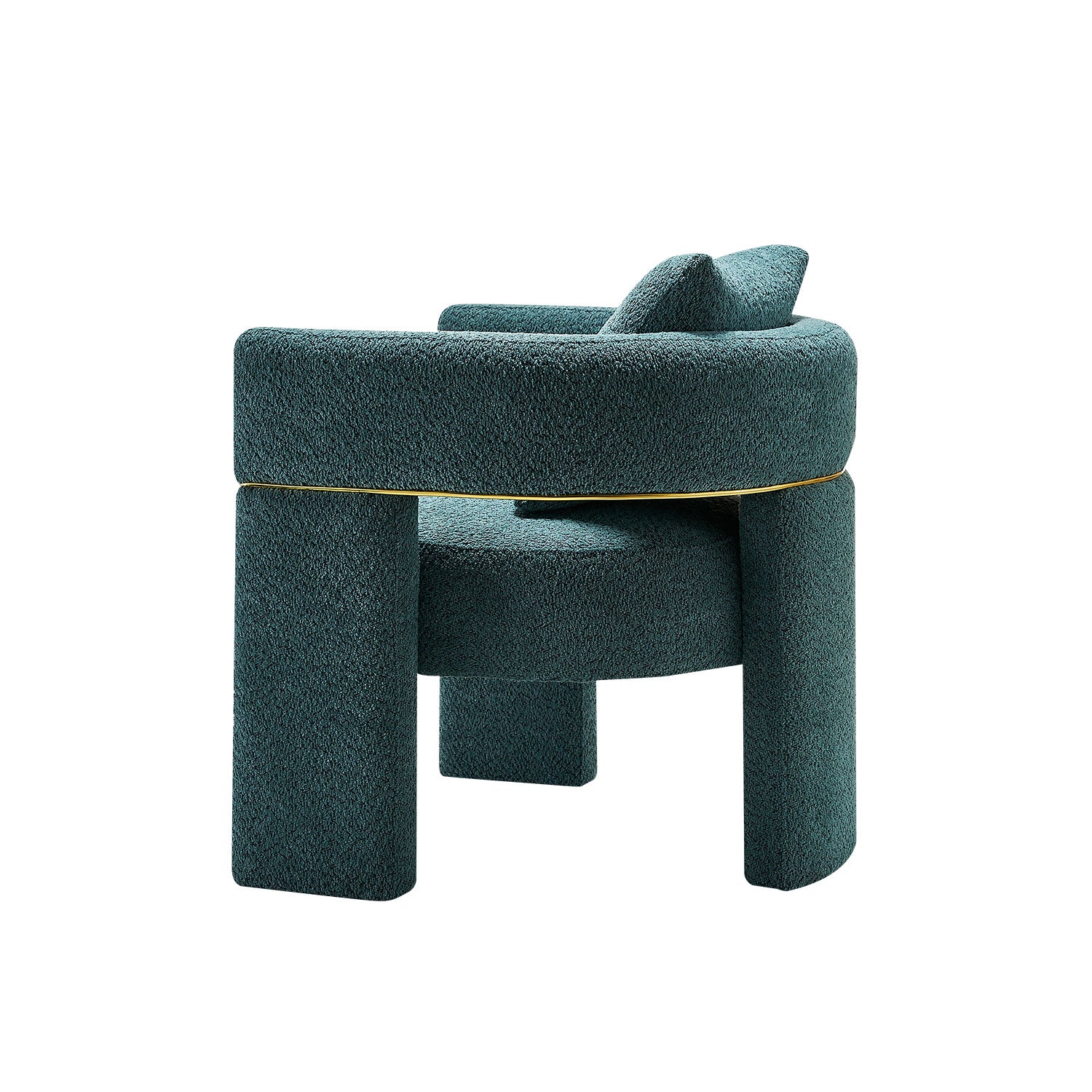 30.51" Wide Boucle Upholstered Accent Chair Green Primary Living Space Modern Fiber Foam And Polyester Fiber Pad Boucle