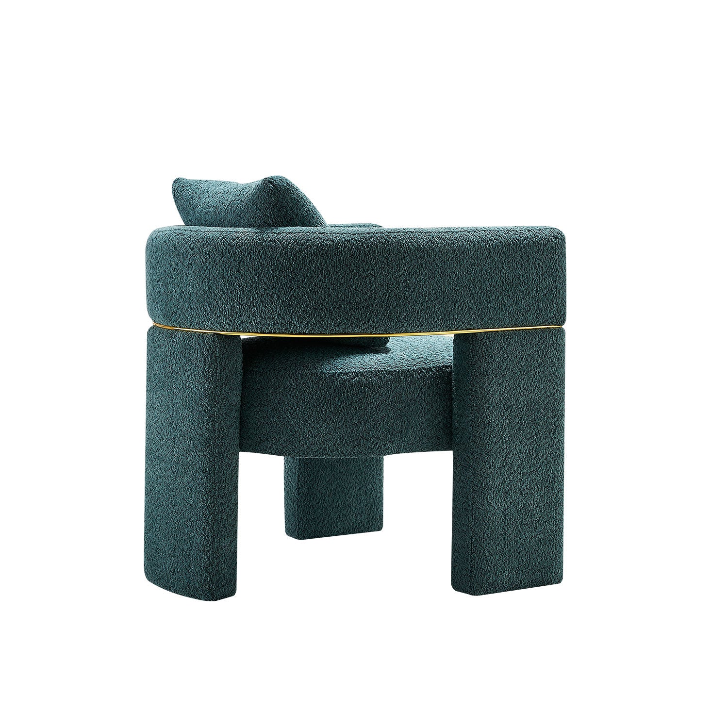 30.51" Wide Boucle Upholstered Accent Chair Green Primary Living Space Modern Fiber Foam And Polyester Fiber Pad Boucle