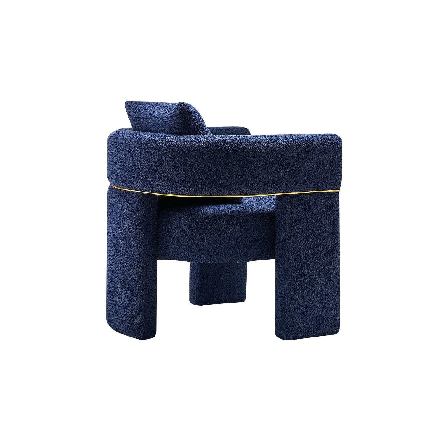 30.51" Wide Boucle Upholstered Accent Chair Navy Primary Living Space Modern Fiber Foam And Polyester Fiber Pad Boucle