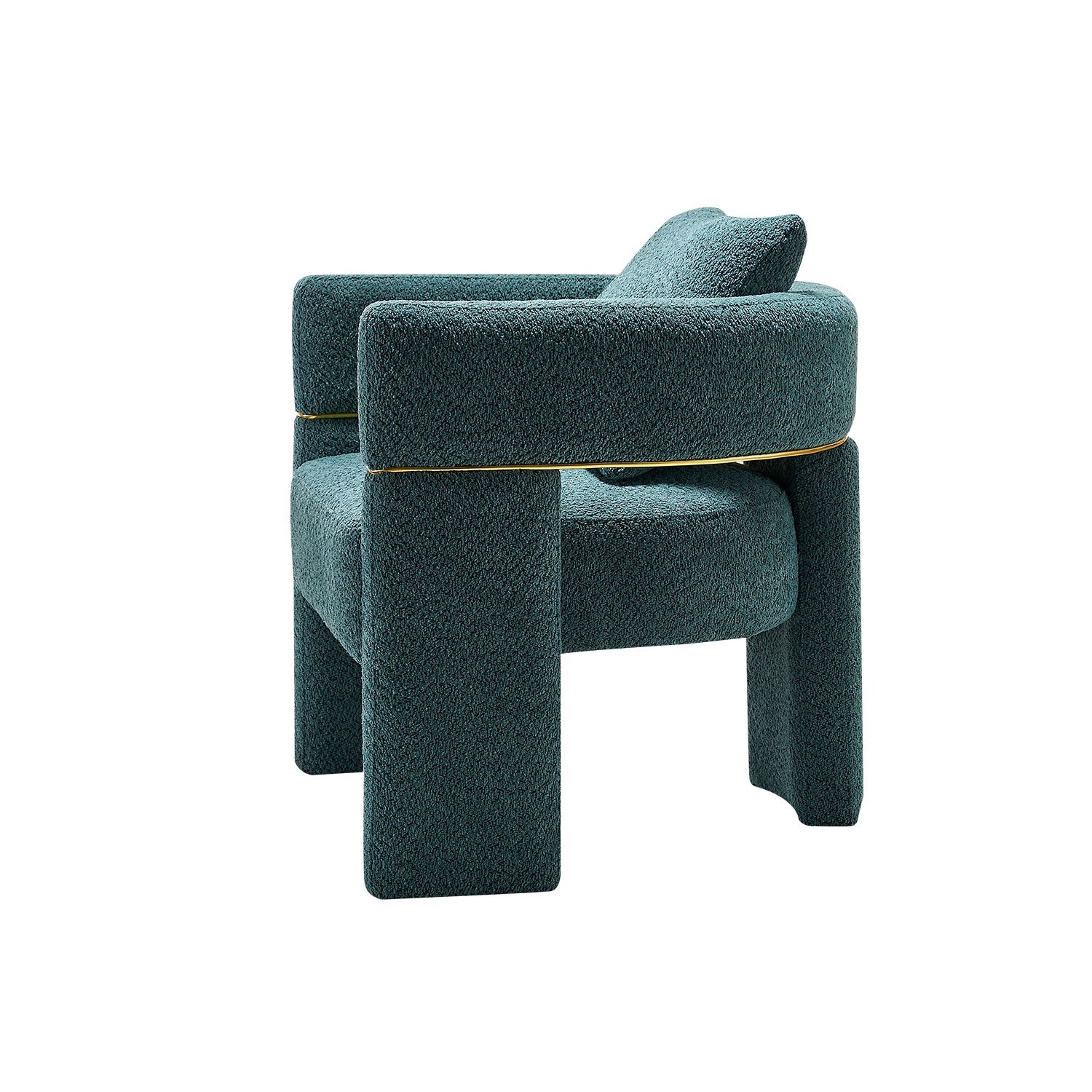 30.51" Wide Boucle Upholstered Accent Chair Green Primary Living Space Modern Fiber Foam And Polyester Fiber Pad Boucle